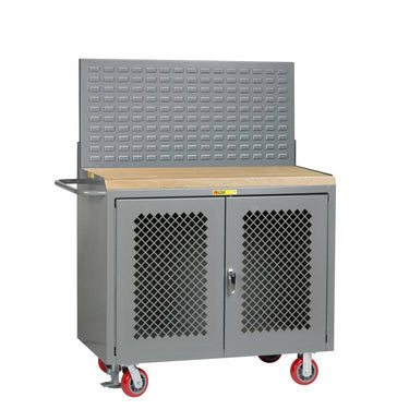 Mobile Bench Cabinets w/ Clearview Doors - Model MJP2DFLLP